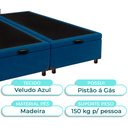 Ver imagem 2 de Cama Box Bau King Blindado Nature Azul 193x203