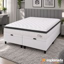 Ver imagem 2 de Cama Box Colchão Baú Casal Queen Molas Ensacadas City Pillow Top 158x198x64cm Branco / Preto