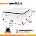 Ver imagem 3 de Cama Box Colchão Baú Casal Queen Molas Ensacadas City Pillow Top 158x198x64cm Branco / Preto