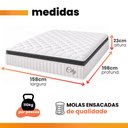 Ver imagem 4 de Cama Box Colchão Baú Casal Queen Molas Ensacadas City Pillow Top 158x198x64cm Branco / Preto