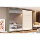 Ver imagem 1 de Guarda Roupa Casal 2 Portas de Correr e 6 Gavetas C/ Espelho Cavic Duna/off White - Henn