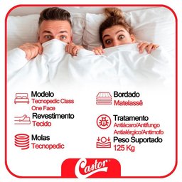 Cama Box Baú Casal Suede + Colchão de Molas - Castor - Class Tecnopedic One Face 138x188x69cm Cor: - 3
