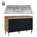 Ver imagem 3 de Balcão Manu com Pia e Cuba Ghelplus 120cm Amêndoa Preto Ajl Móveis