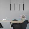 Pendente Moderno Slim Tubular Linear Minimalista Canopla 80cm e Tubos 40cm - Preto - 5
