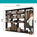 Ver imagem 7 de Guarda-Roupas Closet Modulado Alasca One 240cm 4 Peças com 2 Gavetas e Cabideiros Preto Touch
