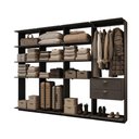Ver imagem 2 de Guarda-Roupas Closet Modulado Alasca One 240cm 4 Peças com 2 Gavetas e Cabideiros Preto Touch