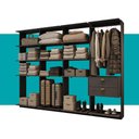 Ver imagem 5 de Guarda-Roupas Closet Modulado Alasca One 240cm 4 Peças com 2 Gavetas e Cabideiros Preto Touch