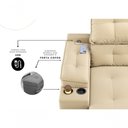 Ver imagem 3 de Sofá Santiago 4 Lugares Retrátil Reclinável 230cm Bege Suede