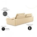 Ver imagem 5 de Sofá Santiago 4 Lugares Retrátil Reclinável 230cm Bege Suede