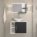 Ver imagem 1 de Conjunto para Banheiro Gabinete com Cuba Folha L38 e Espelheira Laura 600 Yescasa