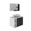 Ver imagem 3 de Conjunto para Banheiro Gabinete com Cuba Folha L38 e Espelheira Laura 600 Yescasa