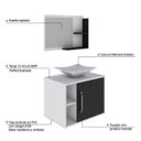 Ver imagem 4 de Conjunto para Banheiro Gabinete com Cuba Folha L38 e Espelheira Laura 600 Yescasa