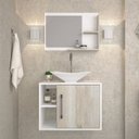 Ver imagem 1 de Conjunto para Banheiro Gabinete com Cuba Folha L38 e Espelheira Laura 600 Yescasa