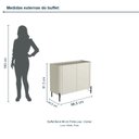 Ver imagem 3 de Buffet Bend 99 cm Porta Lisa Incolar Luna com Pé Preto
