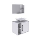 Ver imagem 3 de Conjunto para Banheiro Gabinete com Cuba Folha L38 e Espelheira Laura 600 Yescasa