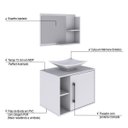 Ver imagem 4 de Conjunto para Banheiro Gabinete com Cuba Folha L38 e Espelheira Laura 600 Yescasa