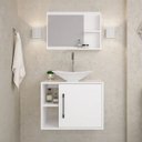 Ver imagem 1 de Conjunto para Banheiro Gabinete com Cuba Folha L38 e Espelheira Laura 600 Yescasa