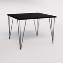 Ver imagem 4 de Conjunto de Mesa de Ferro Preto Tampo Preto 120x75 4 Cadeiras Ferro Preta Assento Amarel