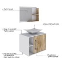 Ver imagem 4 de Conjunto para Banheiro Gabinete com Cuba Folha L38 e Espelheira Laura 600 Yescasa