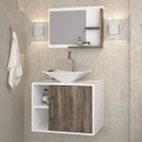 Ver imagem 2 de Conjunto para Banheiro Gabinete com Cuba Folha L38 e Espelheira Laura 600 Yescasa