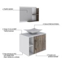 Ver imagem 4 de Conjunto para Banheiro Gabinete com Cuba Folha L38 e Espelheira Laura 600 Yescasa