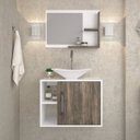 Ver imagem 1 de Conjunto para Banheiro Gabinete com Cuba Folha L38 e Espelheira Laura 600 Yescasa