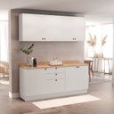 Ver imagem 4 de Cozinha Compacta Modulada 7 Portas 3 Gavetas 100% MDF 1 Tampo Sevilha Branco/Artico