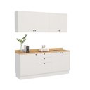 Ver imagem 2 de Cozinha Compacta Modulada 7 Portas 3 Gavetas 100% MDF 1 Tampo Sevilha Branco/Artico