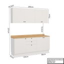 Ver imagem 3 de Cozinha Compacta Modulada 7 Portas 3 Gavetas 100% MDF 1 Tampo Sevilha Branco/Artico
