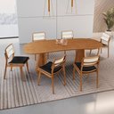 Ver imagem 1 de Conjunto Sala de Jantar Mesa Noronha 180cm Tampo Laminado Organico e 6 Cadeiras Eva Premium