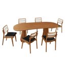 Ver imagem 2 de Conjunto Sala de Jantar Mesa Noronha 180cm Tampo Laminado Organico e 6 Cadeiras Eva Premium