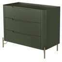 Ver imagem 4 de Cômoda para Quarto Closet Orgânica 3 Gavetas Pés Industrial Dourado Bliss I03 Musgo - Lyam Decor