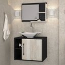 Ver imagem 2 de Conjunto para Banheiro Gabinete com Cuba Folha L38 e Espelheira Laura 600 Yescasa