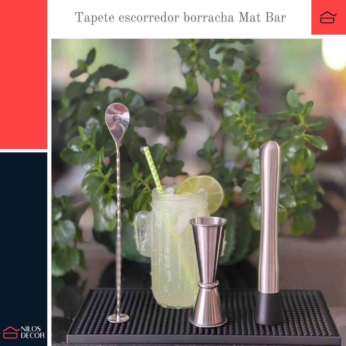 Kit 2 Tapete Escorredor Borracha Barman Bartender Drink Copo - 7