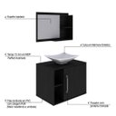 Ver imagem 4 de Conjunto para Banheiro Gabinete com Cuba Folha L38 e Espelheira Laura 600 Yescasa