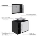 Ver imagem 4 de Conjunto para Banheiro Gabinete com Cuba Folha L38 e Espelheira Laura 600 Yescasa