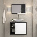 Ver imagem 1 de Conjunto para Banheiro Gabinete com Cuba Folha L38 e Espelheira Laura 600 Yescasa