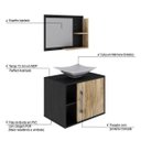 Ver imagem 4 de Conjunto para Banheiro Gabinete com Cuba Folha L38 e Espelheira Laura 600 Yescasa