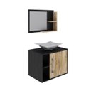 Ver imagem 3 de Conjunto para Banheiro Gabinete com Cuba Folha L38 e Espelheira Laura 600 Yescasa