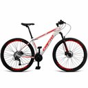 Ver imagem 1 de Bicicleta Aro 29 Cripto 24 Marchas Freios Disco e Suspensão - Branco-vermelho - 17" Branco-vermelho