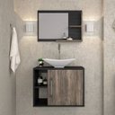 Ver imagem 1 de Conjunto para Banheiro Gabinete com Cuba Folha L38 e Espelheira Laura 600 Yescasa