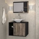 Ver imagem 2 de Conjunto para Banheiro Gabinete com Cuba Folha L38 e Espelheira Laura 600 Yescasa