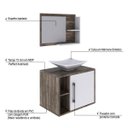 Ver imagem 4 de Conjunto para Banheiro Gabinete com Cuba Folha L38 e Espelheira Laura 600 Yescasa