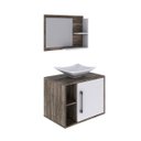 Ver imagem 3 de Conjunto para Banheiro Gabinete com Cuba Folha L38 e Espelheira Laura 600 Yescasa