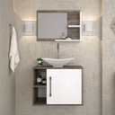 Ver imagem 1 de Conjunto para Banheiro Gabinete com Cuba Folha L38 e Espelheira Laura 600 Yescasa