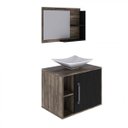 Ver imagem 3 de Conjunto para Banheiro Gabinete com Cuba Folha L38 e Espelheira Laura 600 Yescasa Marrom/Carvalho da