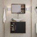 Ver imagem 1 de Conjunto para Banheiro Gabinete com Cuba Folha L38 e Espelheira Laura 600 Yescasa