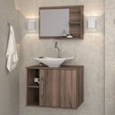 Ver imagem 2 de Conjunto para Banheiro Gabinete com Cuba Folha L38 e Espelheira Laura 600 Yescasa