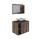 Ver imagem 3 de Conjunto para Banheiro Gabinete com Cuba Folha L38 e Espelheira Laura 600 Yescasa