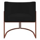 Ver imagem 5 de Poltrona Decorativa para Sala Recepção Luna Tecido Sintético Cores Base de Ferro Bronze